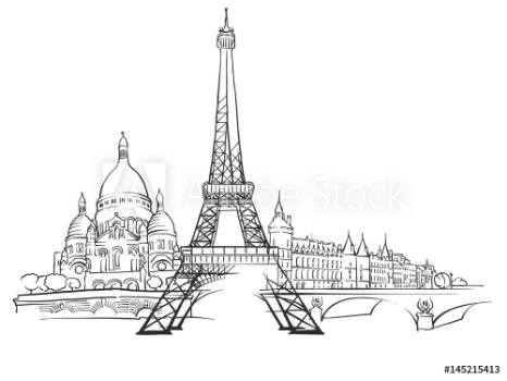 Bild på Paris France Panorama Sketch
